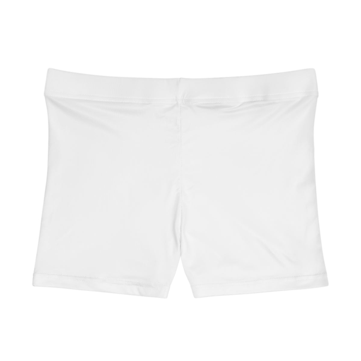 White Women's Athletic Shorts with Minimalist Arrow Logo